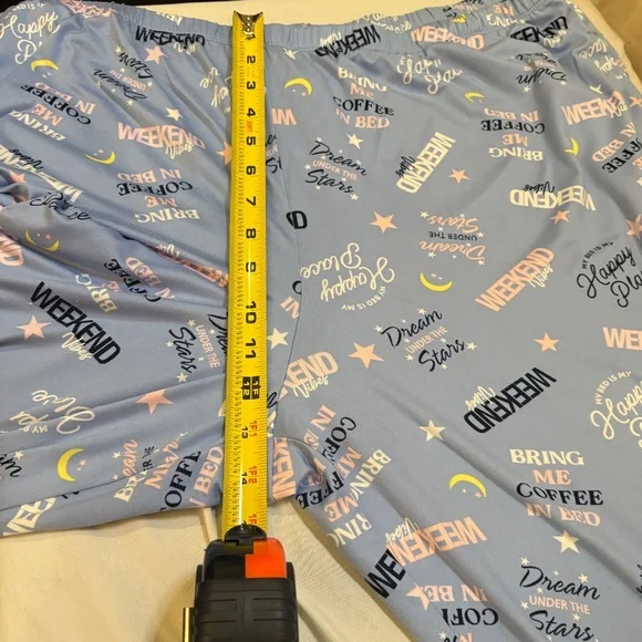 Joyspun Weekend Vibes Pajamas Set Pants T-Shirt Blue Super Soft Womens Sz 2X - Picture 10 of 12